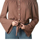 Style & Co Women's Off-The-Shoulder Bell-Sleeve Top Brown Size X-Large