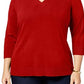 Karen Scott Women's Cotton Sweater Red Size XX-Large