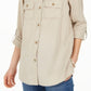 Charter Club Women's Utility Shirt Sedona Brown Size Medium