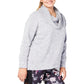 Ideology Women's Plus Fleece Cowl Neck Pullover Top Grey Size 3X