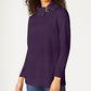 Karen Scott Women's Cotton Zip-Neck Sweater Purple Size X-Small