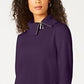 Karen Scott Women's Cotton Zip-Neck Sweater Purple Size X-Small