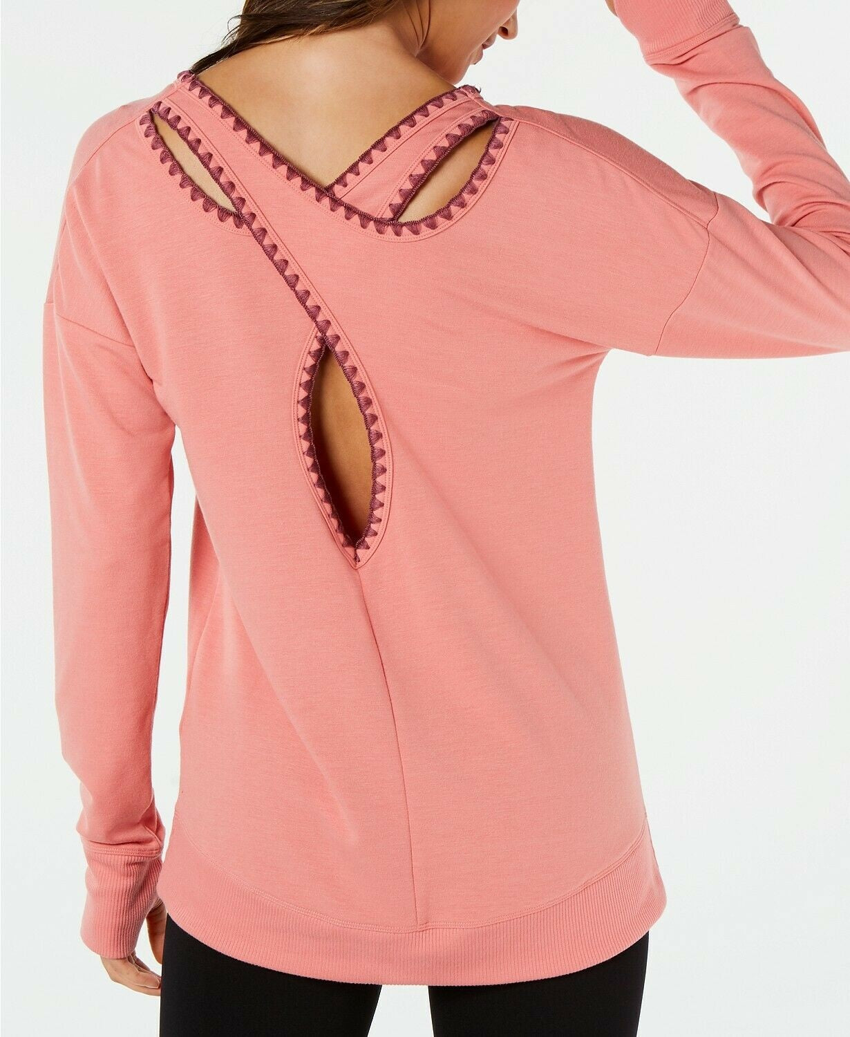 Ideology Women's Yoga Fitness Pullover Top Pink Size XXL