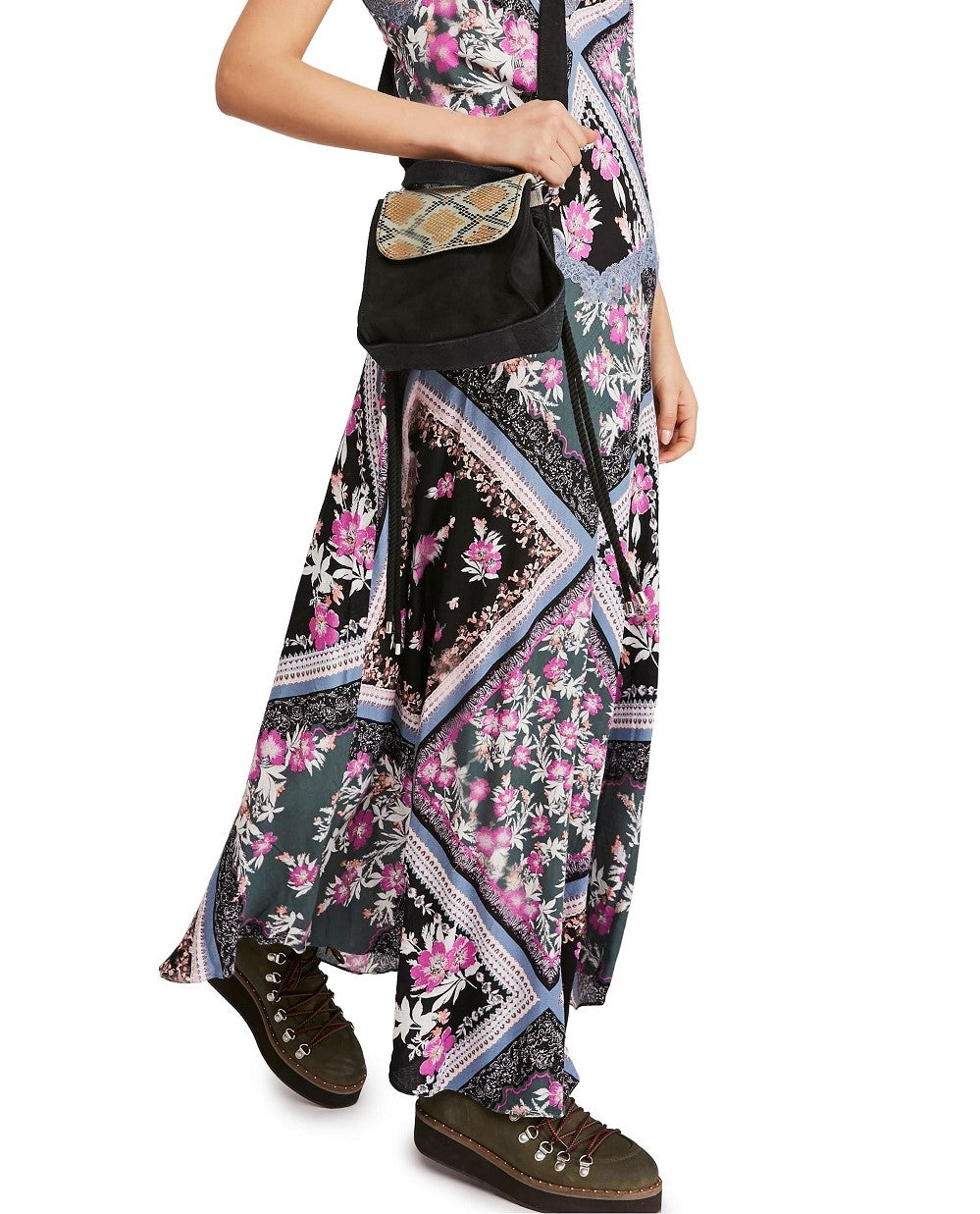 Free People Women's Stevie Print Maxi Dress Black Size Small