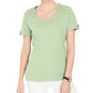 Karen Scott Women's Eyelet-Shoulder V-Neck Top Green Size X-Small