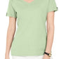 Karen Scott Women's Eyelet-Shoulder V-Neck Top Green Size X-Small