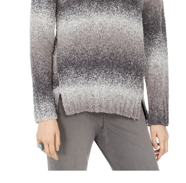Style & Co Women's Ombre Long Sleeve Turtle Neck Blouse Sweater Gray Size P/P
