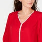 JM Collection Women's Jeweled Tiered-Hem Blouse Red Size Medium