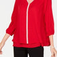 JM Collection Women's Jeweled Tiered-Hem Blouse Red Size Medium
