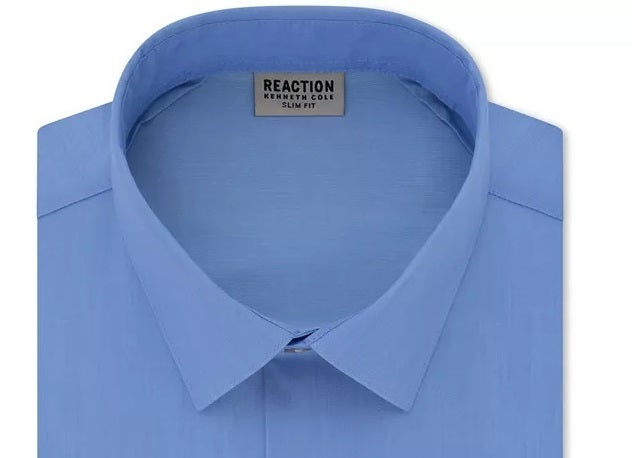 Kenneth Cole Reaction Men's Dress Shirt Slim Fit Blue Size L