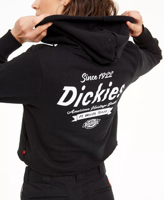 Dickies Women's Cropped Cotton Logo Hoodie Black Size X-Small