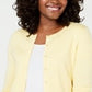 Charter Club Women's Long-Sleeve Button-Front Cardigan Yellow Size X-Large