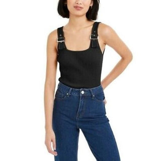 Bar III Women's Buckle Tank Top -Black Size XS