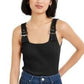 Bar III Women's Buckle Tank Top -Black Size XS