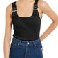 Bar III Women's Buckle Tank Top -Black Size XS