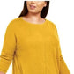 Style & Co Women's Women S Plus Seam-Front Tunic Sweater Yellow  Size PS