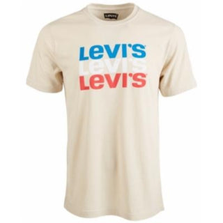 Levi's Men's Stacked Logo T-Shirt Beige Size XX-Large