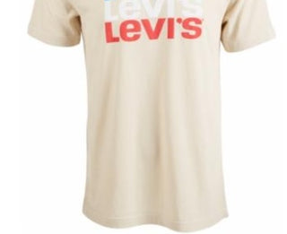 Levi's Men's Stacked Logo T-Shirt Beige Size XX-Large