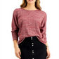 Style & Co Women's Heathered Dolman Sleeve Top Red Size Large
