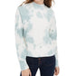 Pink Rose Juniors' Mock-Neck Tie-Dyed Sweatshirt Black/White Size Small