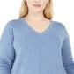Karen Scott Women's Plus V-Neck Sweater Blue Size 0X