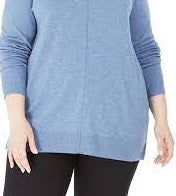 Karen Scott Women's Plus V-Neck Sweater Blue Size 0X