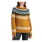 Lucky Brand Women's Wool Blend Fair Isle Crewneck Sweater Yellow Size Large