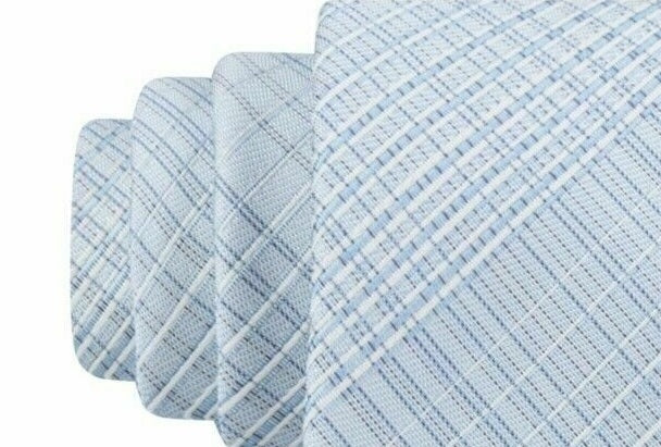 Calvin Klein Mens Hi-Ridge Silk Slim Neck Tie Blue One Size