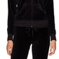 Juicy Couture Women's Full Zip Velvet Hoodie Black Size X-Large