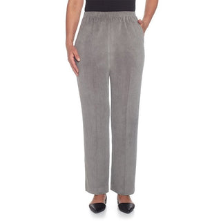 Alfred Dunner Women's Corduroy Lounge Pants Gray Size 18P