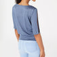 BCX Juniors' Twist-Front Necklace Top Blue Size Small