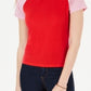 Hippie Rose Juniors' Colorblocked Rib Knit Baseball T-Shirt Red/Pink Size Large