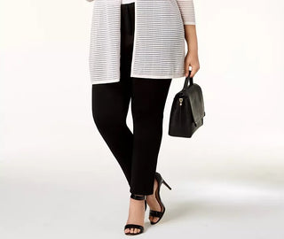 Alfani Women's Plus Illusion-Stripe Cardigan Blue Size 4X