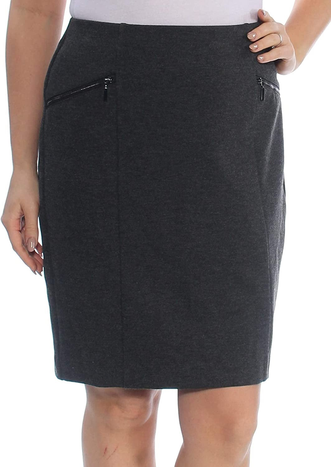 Alfani Women's Women's Elastic Waistband Pencil Skirt Grey Size Large