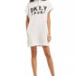 DKNY Women's Sport Shadow-Logo Dress White Size Medium