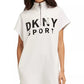 DKNY Women's Sport Shadow-Logo Dress White Size Medium