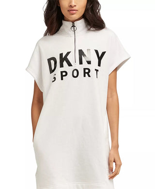 DKNY Women's Sport Shadow-Logo Dress White Size Medium