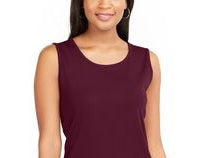 Karen Scott Women's Cotton Tank Top Dark Brown  Size Large