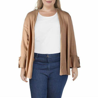 Alfani Women's Tie-Sleeve Cardigan Gold Size XX-Large
