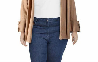 Alfani Women's Tie-Sleeve Cardigan Gold Size XX-Large