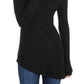 INC International Concepts Women's Asymmetrical Ribbed Tunic  Black Size X-Large