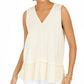 Style & Co Women's Ruffle Hem Tank Crem Size Medium