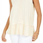 Style & Co Women's Ruffle Hem Tank Crem Size Medium