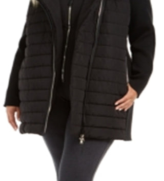 Calvin Klein Women's Faux Fur Trim Puffer Coat Black Size 2X