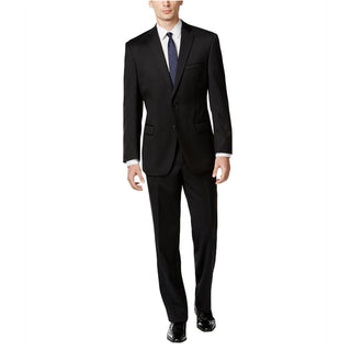 Calvin Klein Men's Modern Fit Two Button Formal Suit Black Size 42
