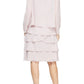 SL Fashions Women's 2 Pc Open Front Jacket & Tiered Fit & Flare Dress White Size 18