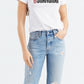 Levi's Women's Cotton Shanghai Graphic Print T-Shirt White Size Medium