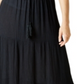 Ultra Flirt Women's Tiered Crinkle Maxi Skirt Black Size Large