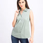 Charter Club Women's Collared Shirt Green Size 14 Petite