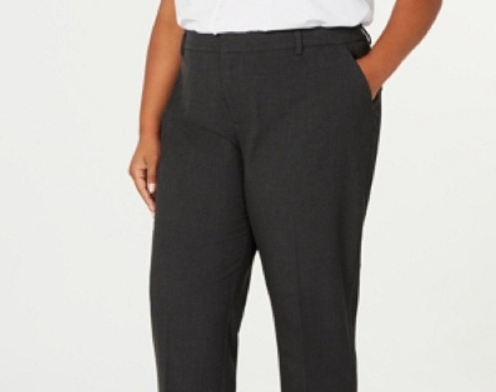 Charter Club Women's Plus Slim Leg Ankle Pants Grey Size 28W